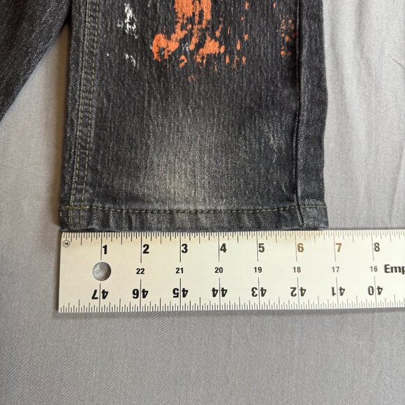 NWOT Southpole Jeans Mens 34x34 Black Skinny Distressed Paint Splatter Acid Wash - Picture 7 of 7